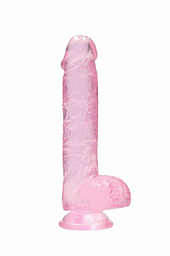 Shots Toys - RealRock - 9" Crystal Clear Dildo with Balls - Assorted Pink Sex Toy - Tophatter Daily Deals