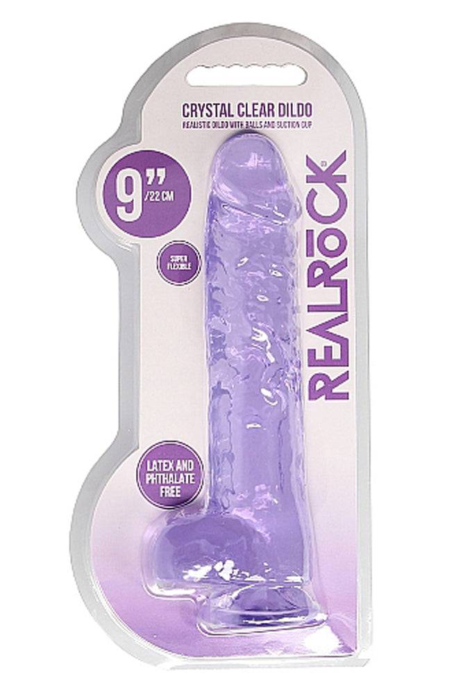 Shots Toys - RealRock - 9" Crystal Clear Dildo with Balls - Assorted Sex Toy - Tophatter Daily Deals