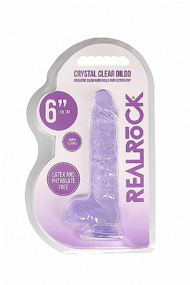 Shots Toys - RealRock - 6" Crystal Clear Dildo with Balls - Assorted Sex Toy - Tophatter Daily Deals