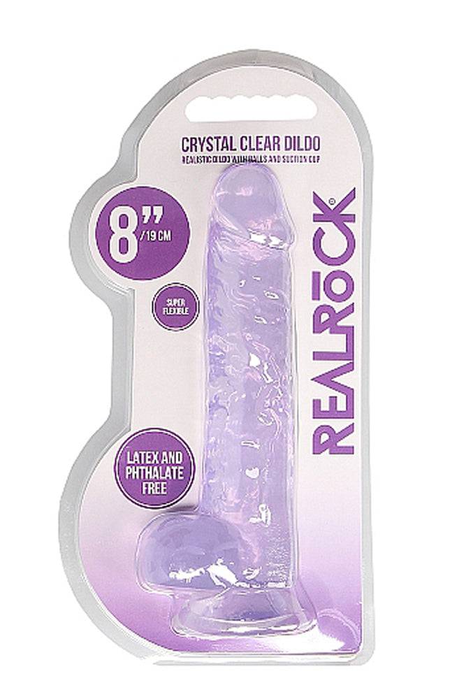 Shots Toys - RealRock - 8" Crystal Clear Dildo with Balls - Assorted Sex Toy - Tophatter Daily Deals