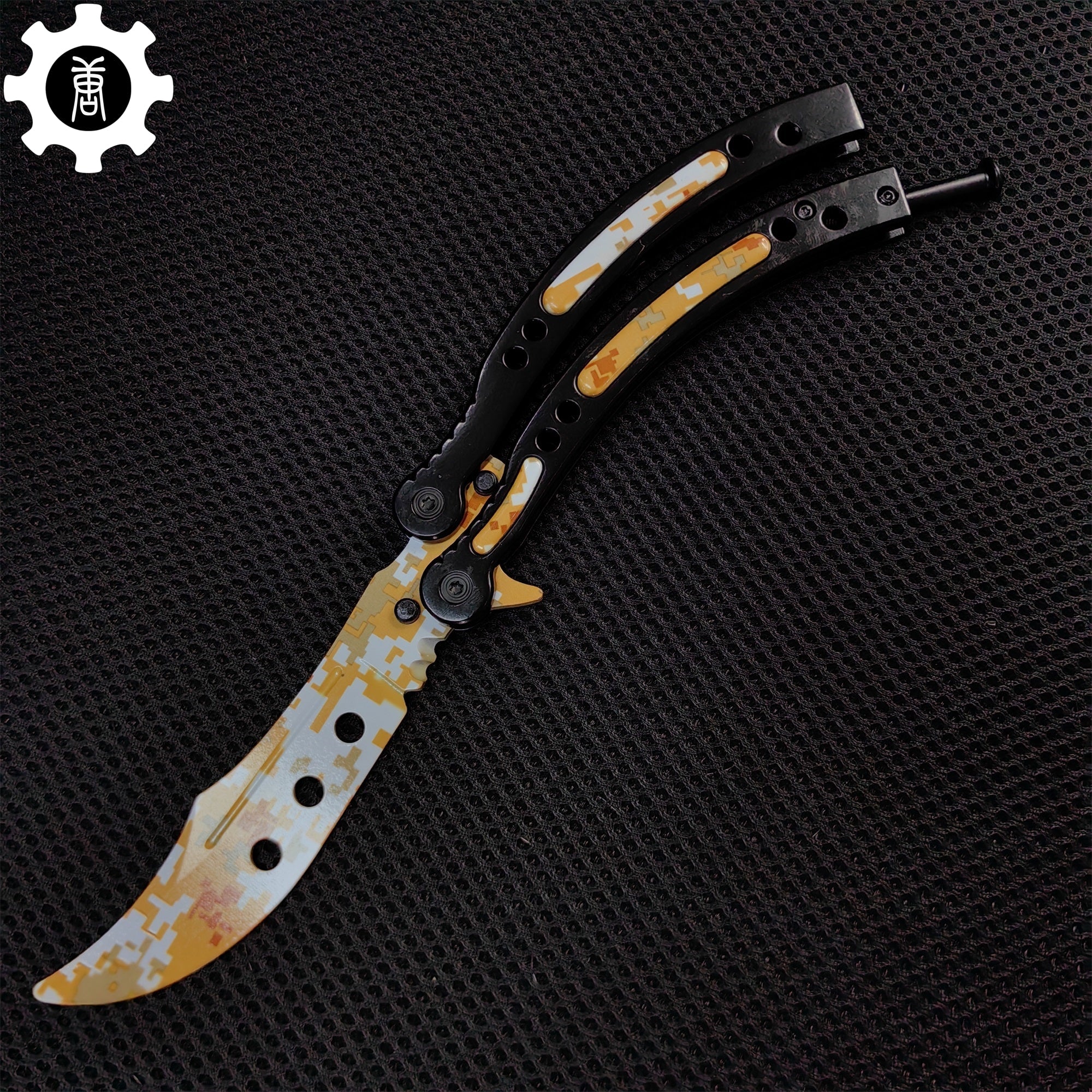 Game Butterfly Knife Desert Camouflage Pattern Metal Balisong - Tophatter Daily Deals