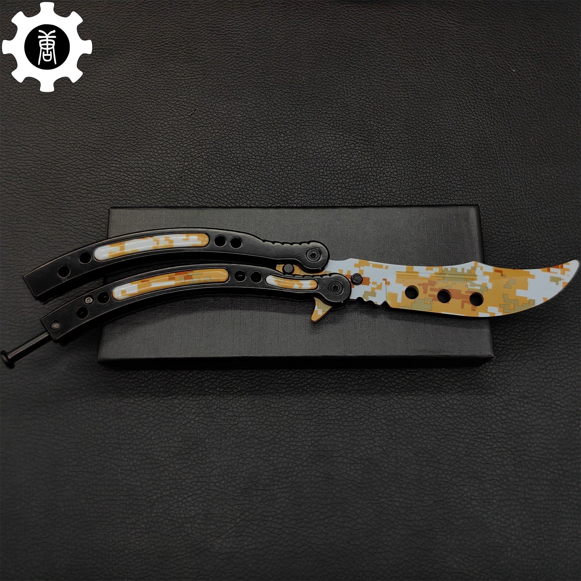 Game Butterfly Knife Desert Camouflage Pattern Metal Balisong - Tophatter Daily Deals