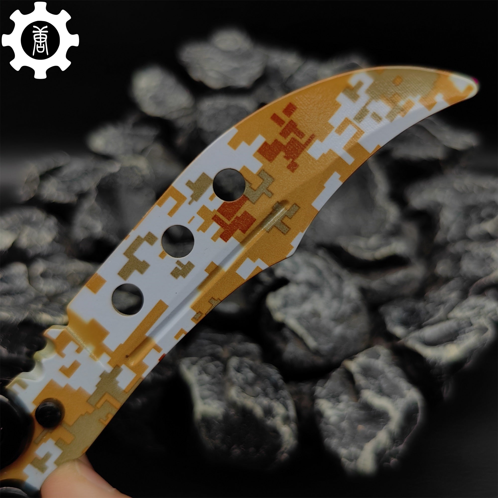 Game Butterfly Knife Desert Camouflage Pattern Metal Balisong - Tophatter Daily Deals