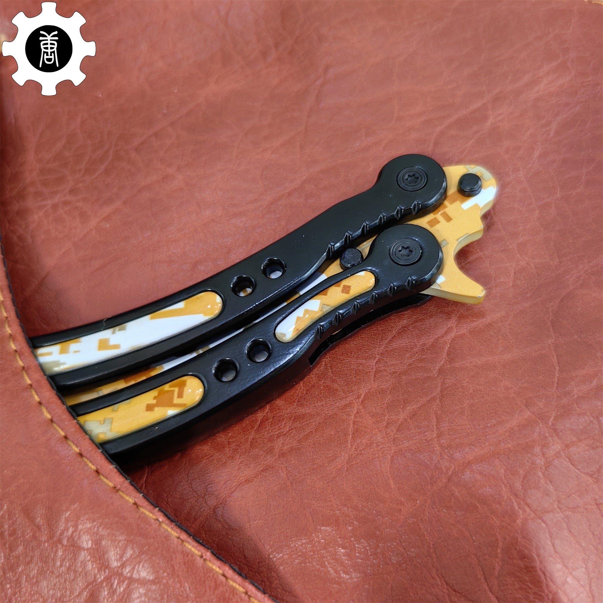 Game Butterfly Knife Desert Camouflage Pattern Metal Balisong - Tophatter Daily Deals