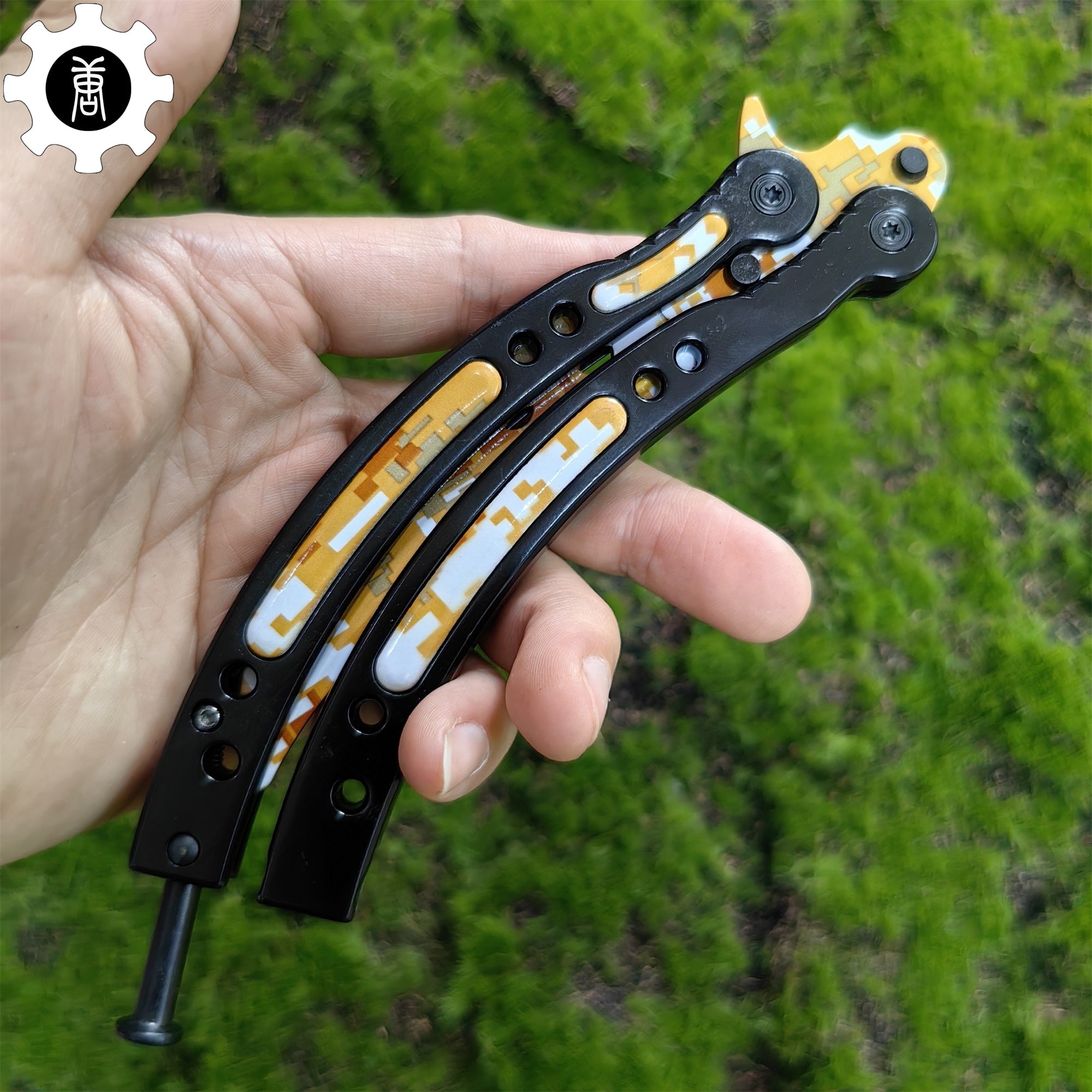 Game Butterfly Knife Desert Camouflage Pattern Metal Balisong - Tophatter Daily Deals