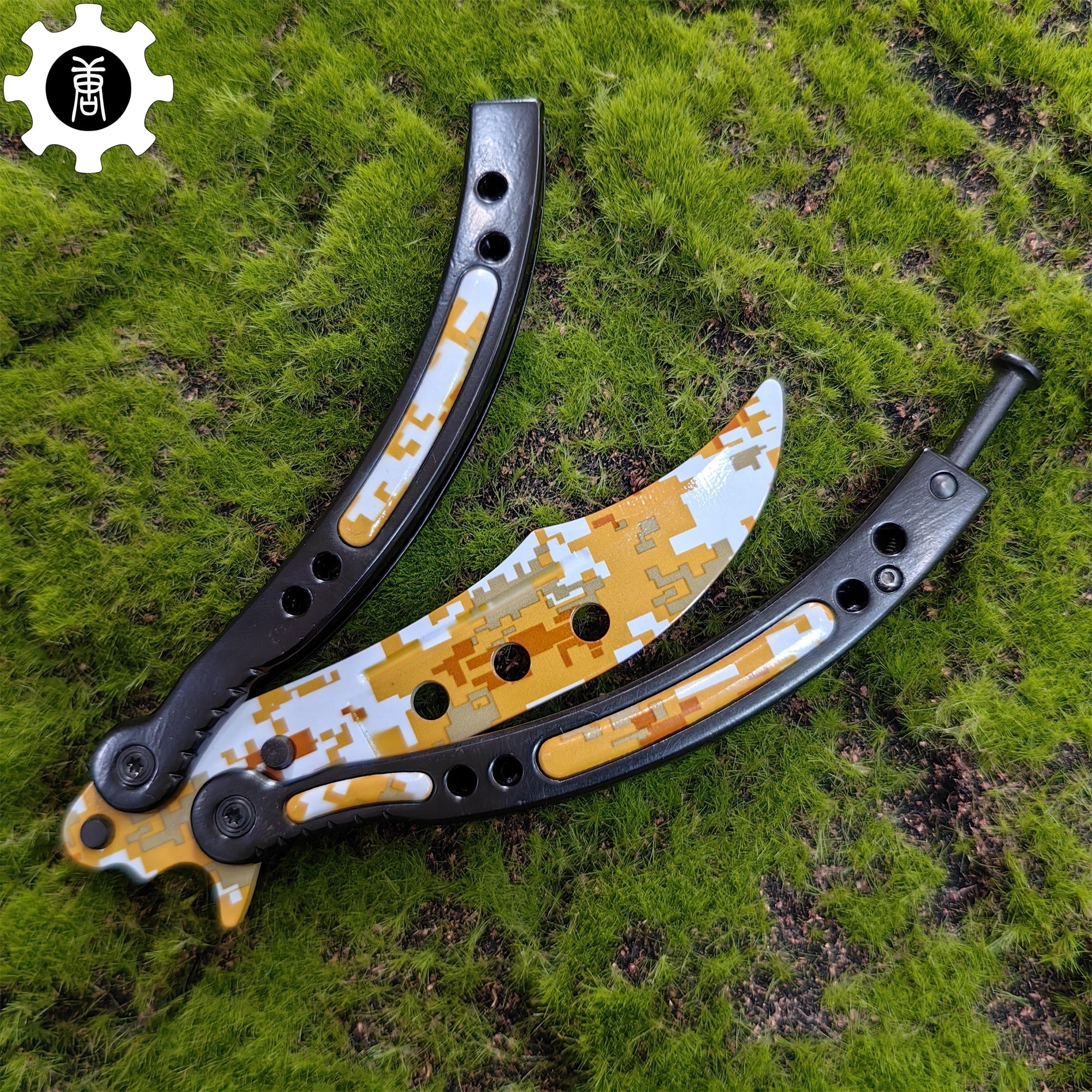 Game Butterfly Knife Desert Camouflage Pattern Metal Balisong - Tophatter Daily Deals