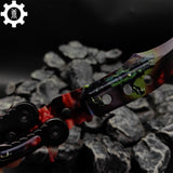 Metal Butterfly Knife Three Wolves Pattern Balisong Game Prop - Tophatter Daily Deals