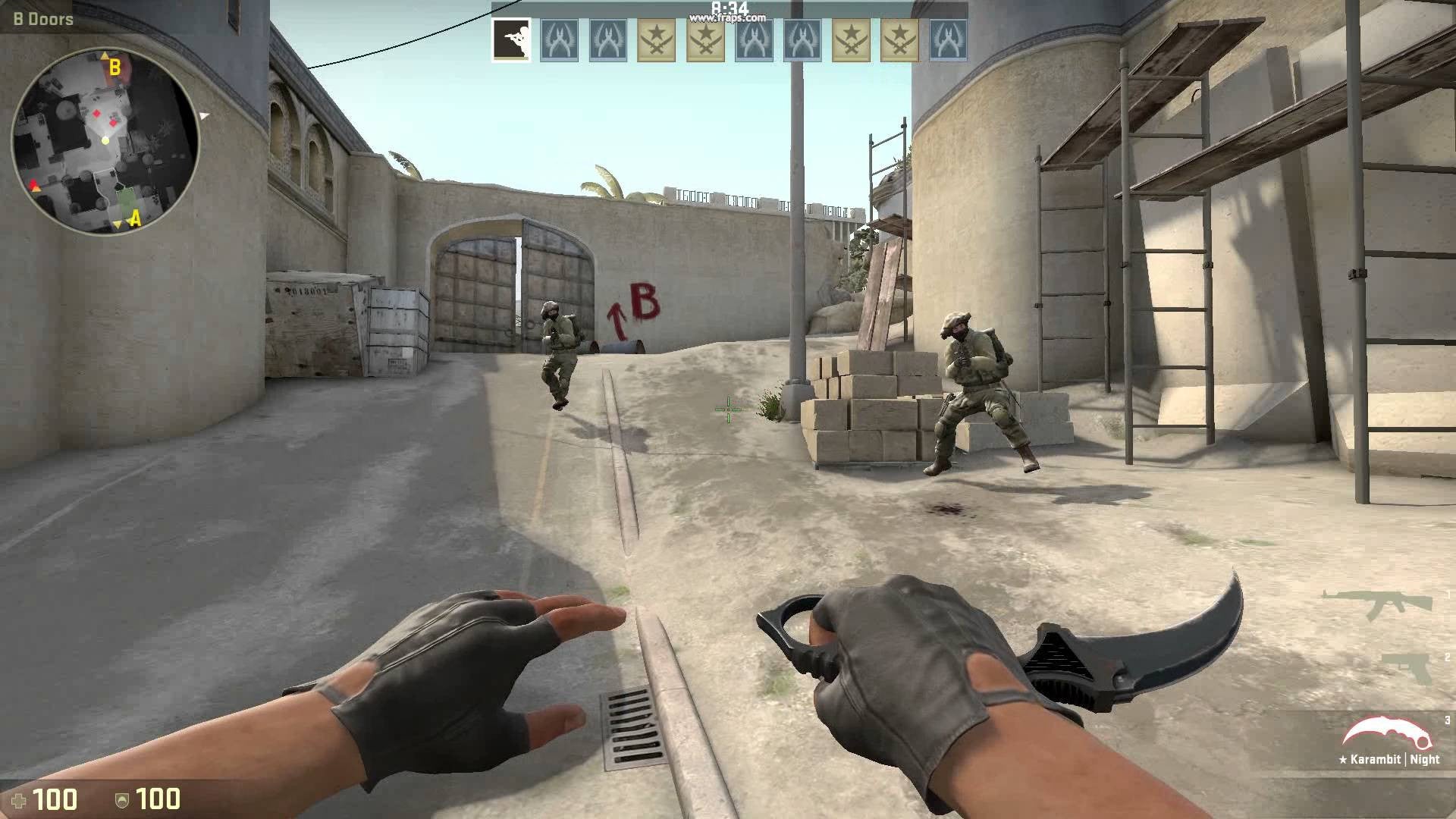 CSGO Karambit Counter Strike Tactical Claw Neck Knife - Titanium Rainbow Knife-Fixed - Tophatter Daily Deals