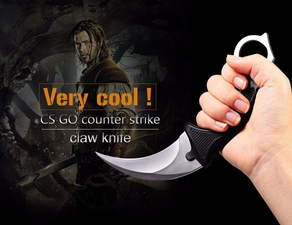 CSGO Karambit Counter Strike Tactical Claw Neck Knife w/ Sheath - 11 colors Knife-Fixed - Tophatter Daily Deals