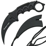 CSGO Karambit Counter Strike Tactical Claw Neck Knife w/ Sheath - 11 colors Black Night Knife-Fixed - Tophatter Daily Deals