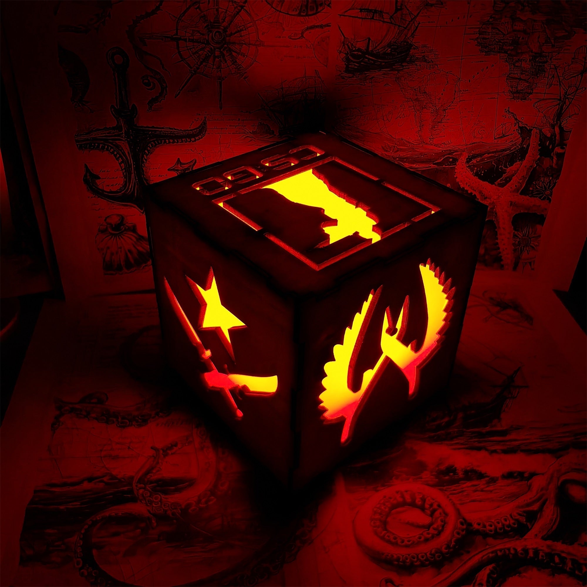 M16 Icon Inspired Wood Cube Light Desk Decor - Tophatter Daily Deals