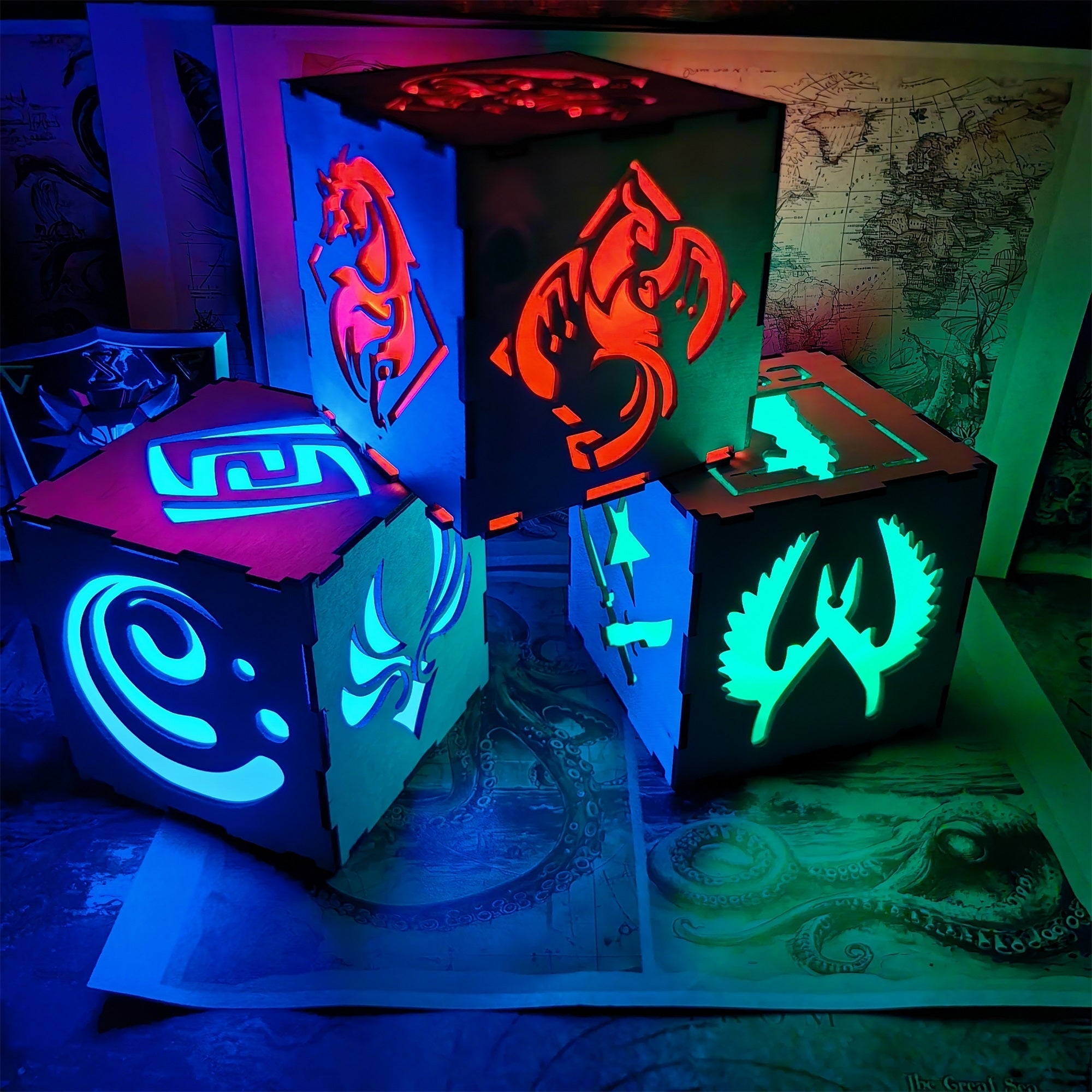M16 Icon Inspired Wood Cube Light Desk Decor - Tophatter Daily Deals