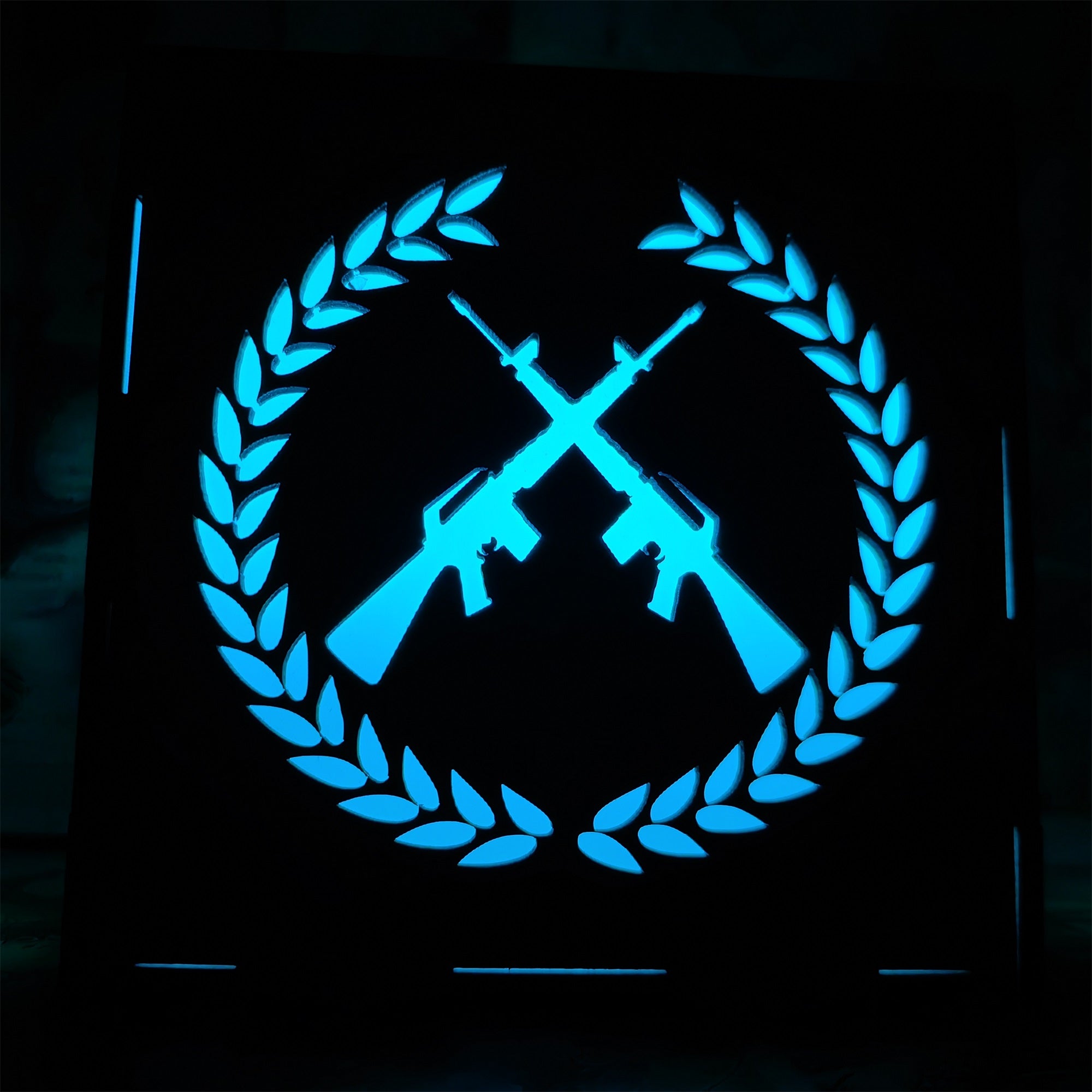 M16 Icon Inspired Wood Cube Light Desk Decor - Tophatter Daily Deals