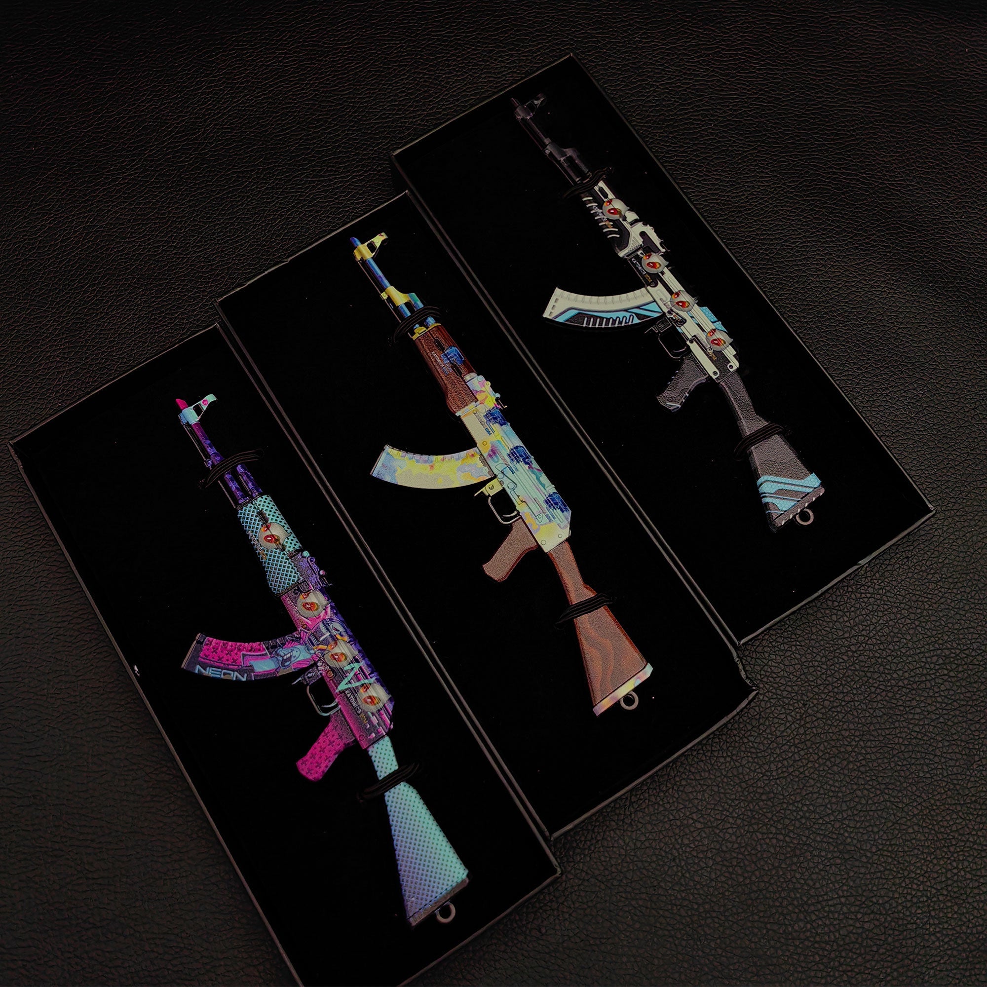 AK47 Neon Rider Case Hardened AK47 Vulcan Metal Gun Miniature - Tophatter Daily Deals