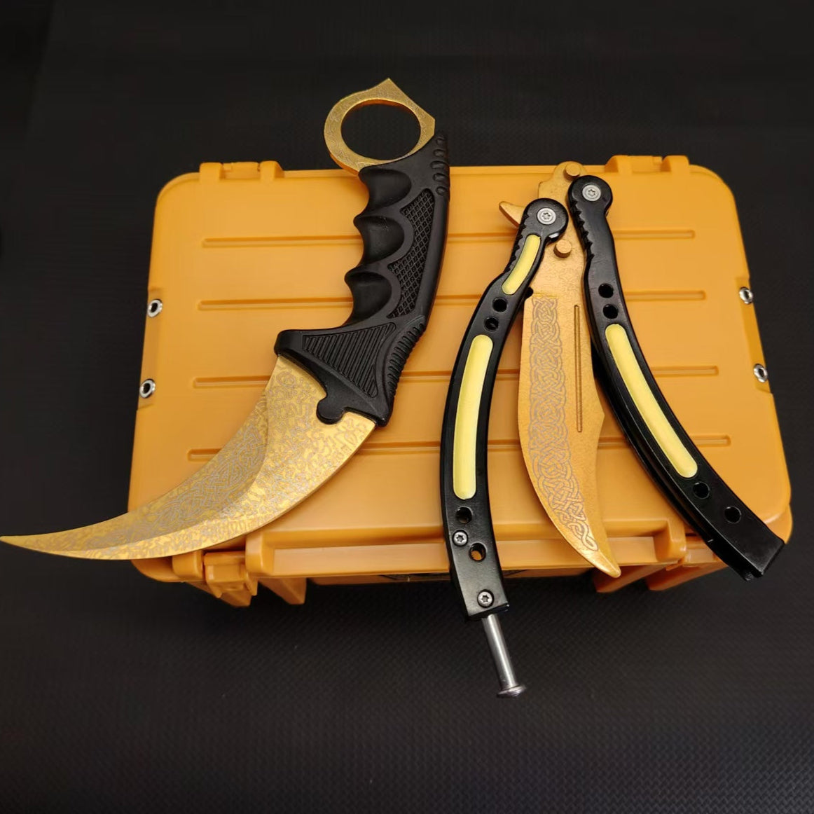 Lore Blunt Blade Karambit Trainer & Balisong Butterfly Knife Trainer 2 in 1 Pack Gift Box - Tophatter Daily Deals