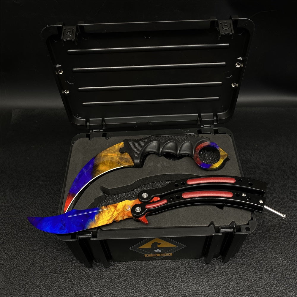 Black Gamma Weapon Case Blunt Blade Karambit & Balisong Gift Box Marbe Fade - Tophatter Daily Deals