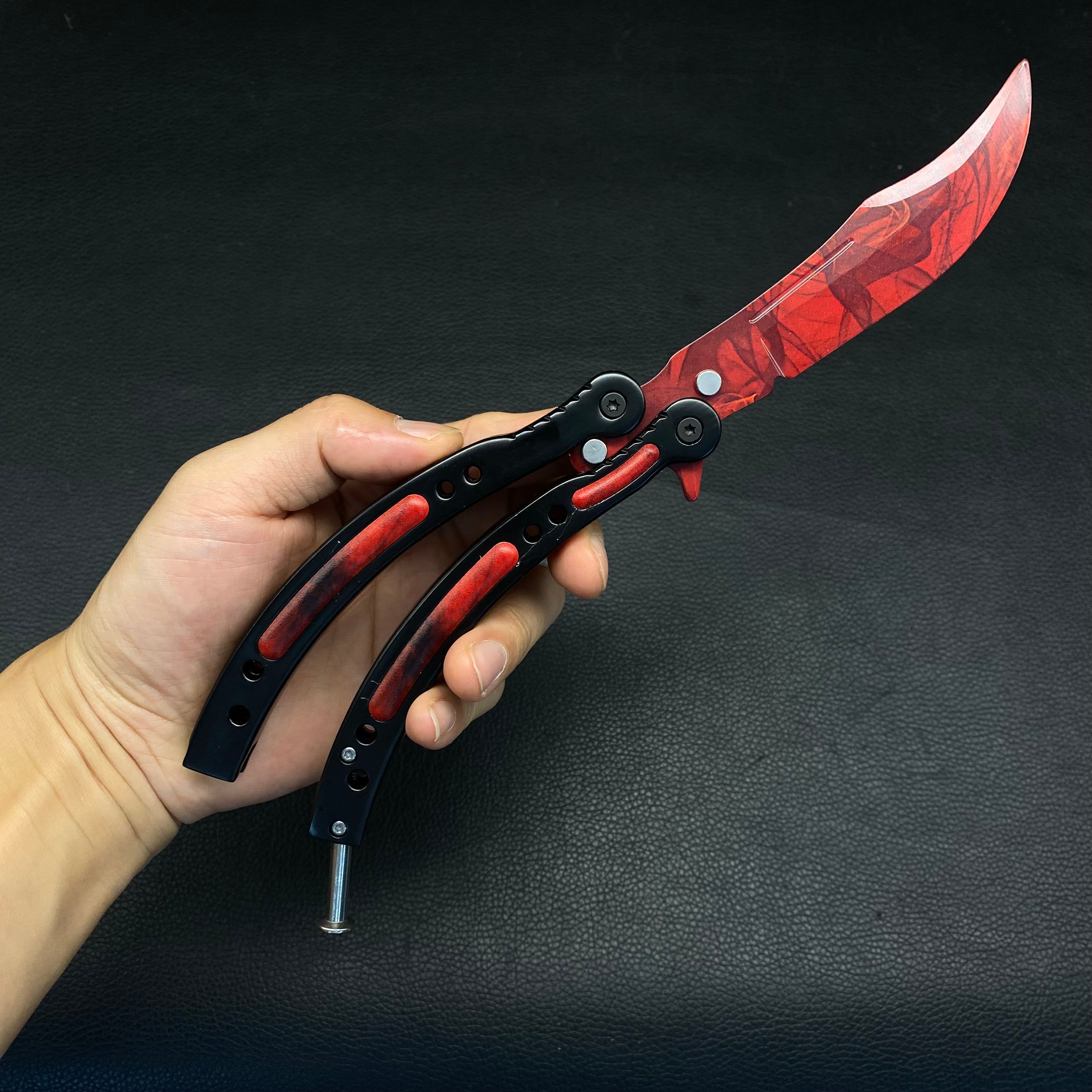 Global Offensive Game Balisong Karambit Blunt Blade Trainer Replica Doppler Ruby Knife - Tophatter Daily Deals