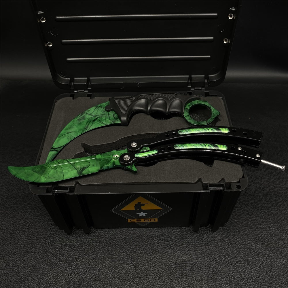 Black Gamma Weapon Case Blunt Blade Karambit & Balisong Gift Box Doppler - Tophatter Daily Deals