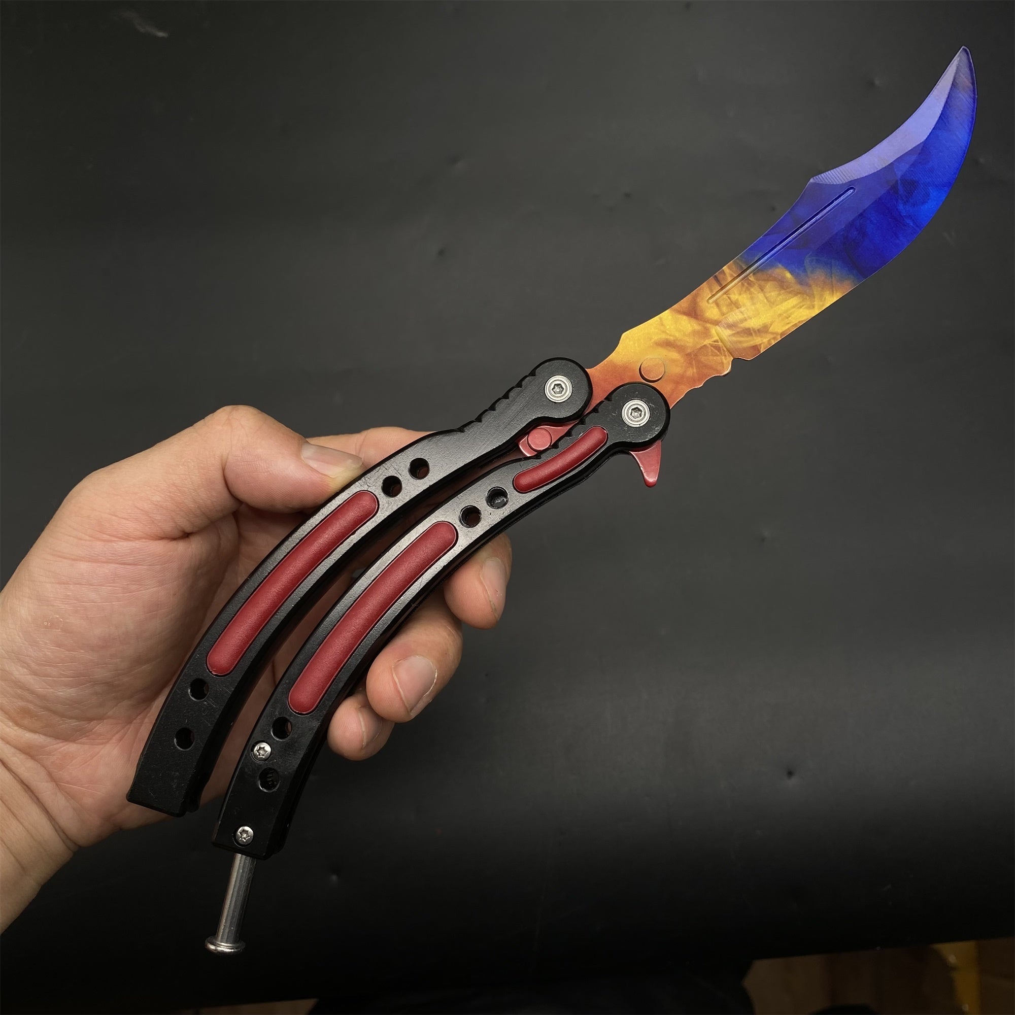 Global Offensive Game Balisong Karambit Blunt Blade Trainer Replica Marble Fade - Tophatter Daily Deals
