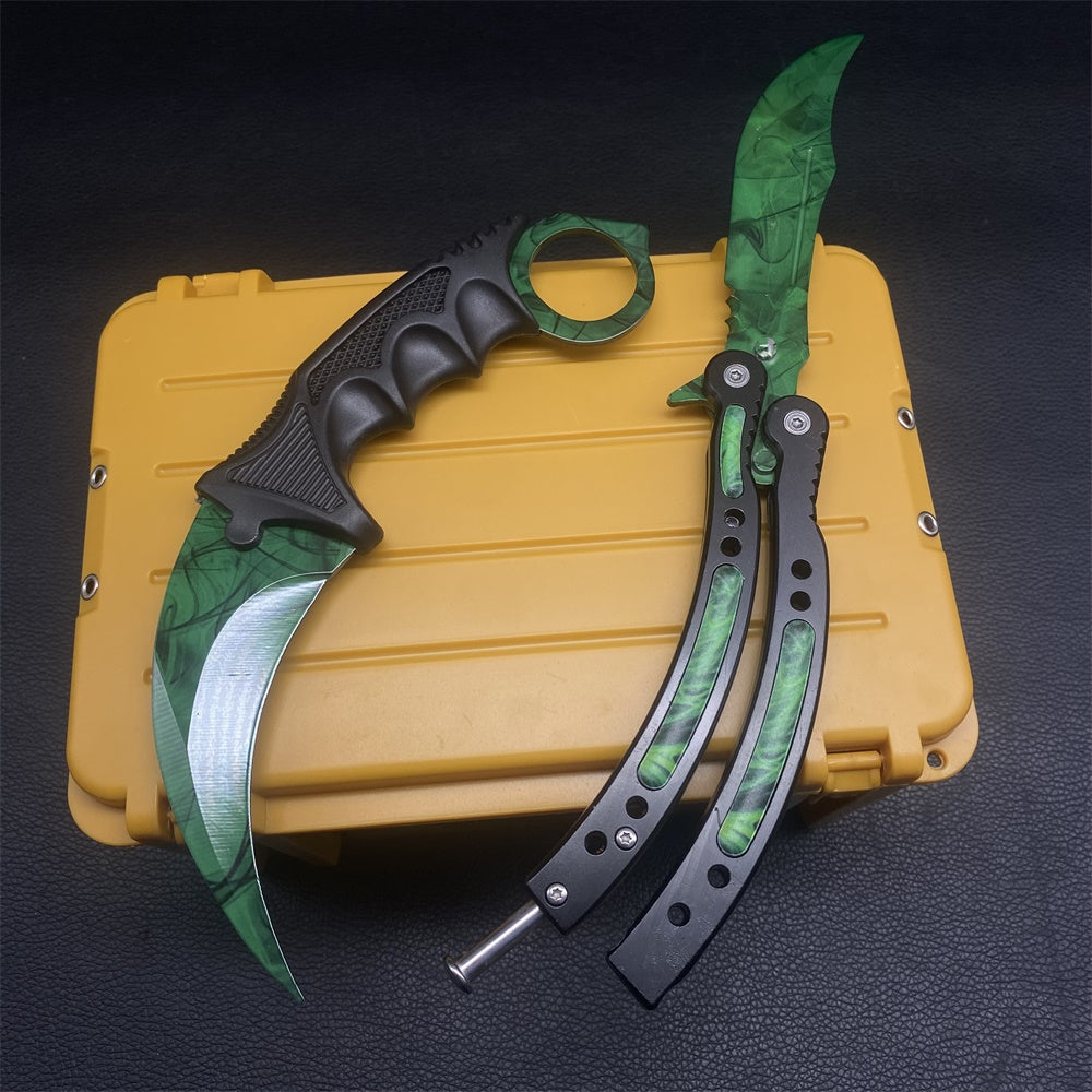 Fade Doppler Lore Case Hardened Gamma Case Balisong Karambit 2 in 1 Gift Box Doppler - Tophatter Daily Deals