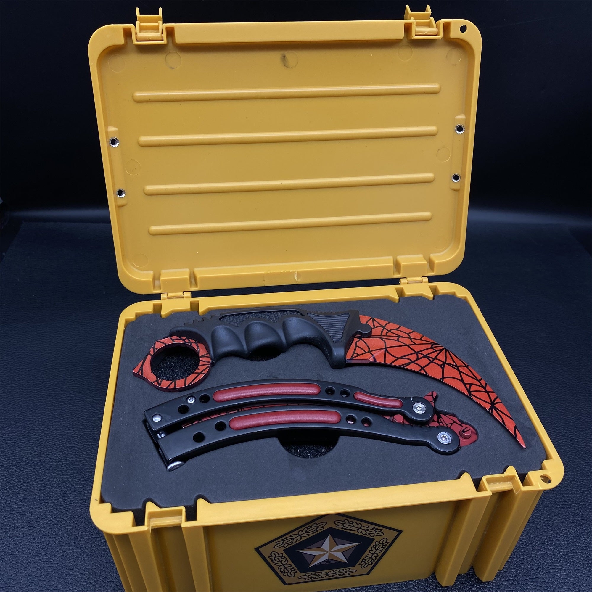 Fade Doppler Lore Case Hardened Gamma Case Balisong Karambit 2 in 1 Gift Box - Tophatter Daily Deals