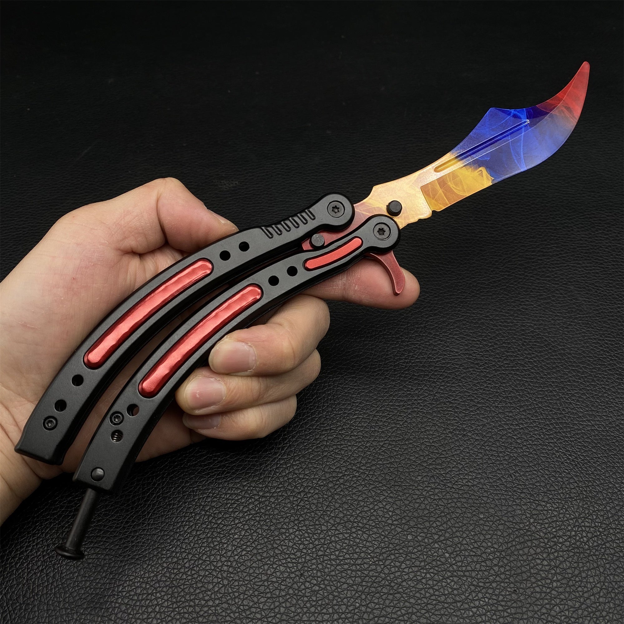 Game Go Steel Balisong Butterfly Knife Marble Fade - Tophatter Daily Deals