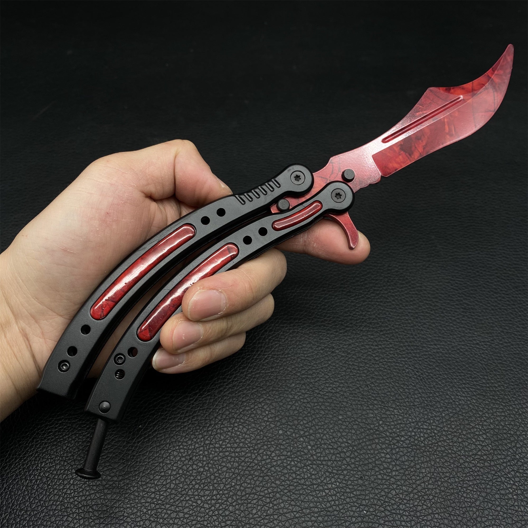 Game Go Steel Balisong Butterfly Knife Ruby - Tophatter Daily Deals