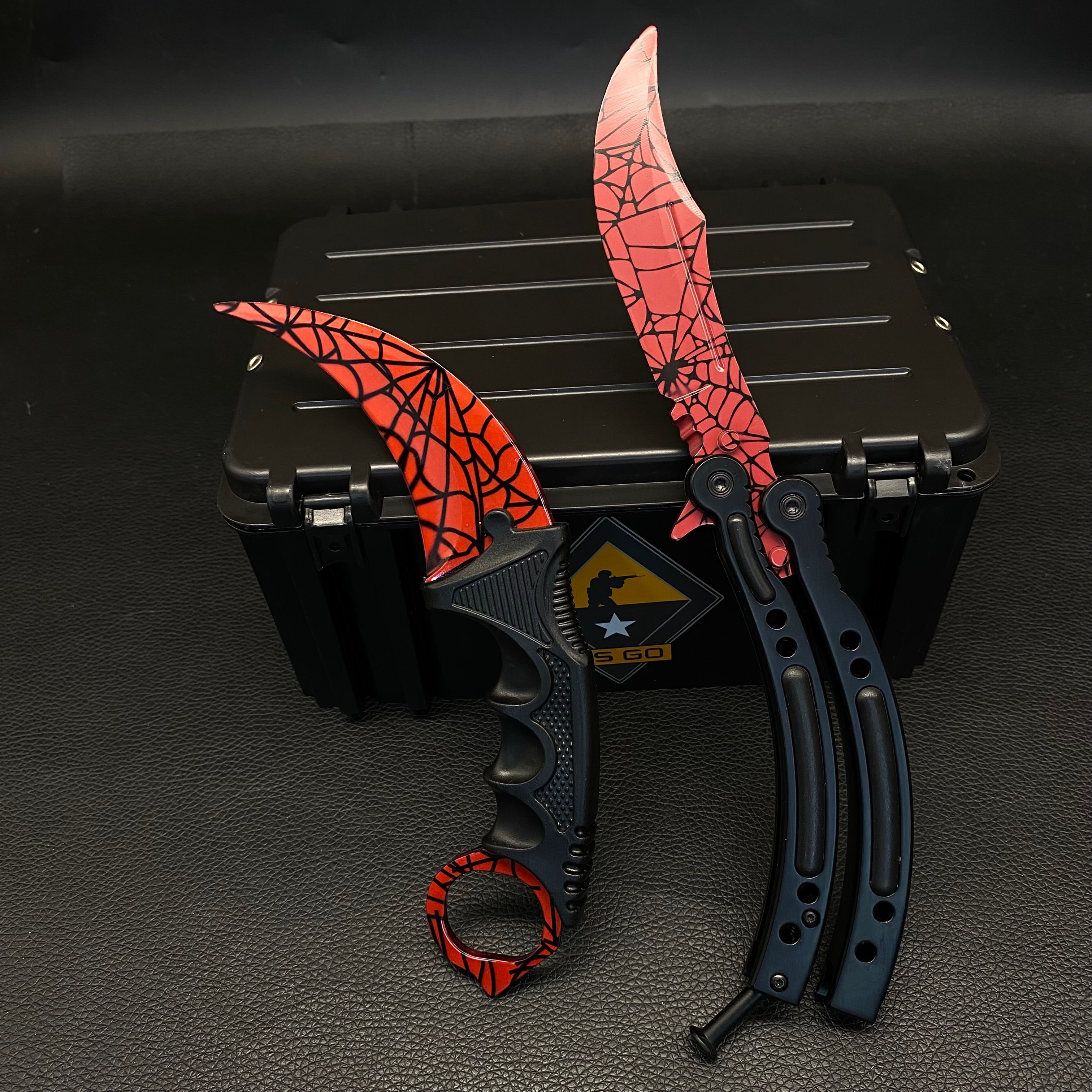 Black Gamma Weapon Case Blunt Blade Karambit & Balisong Gift Box Crimson Web - Tophatter Daily Deals