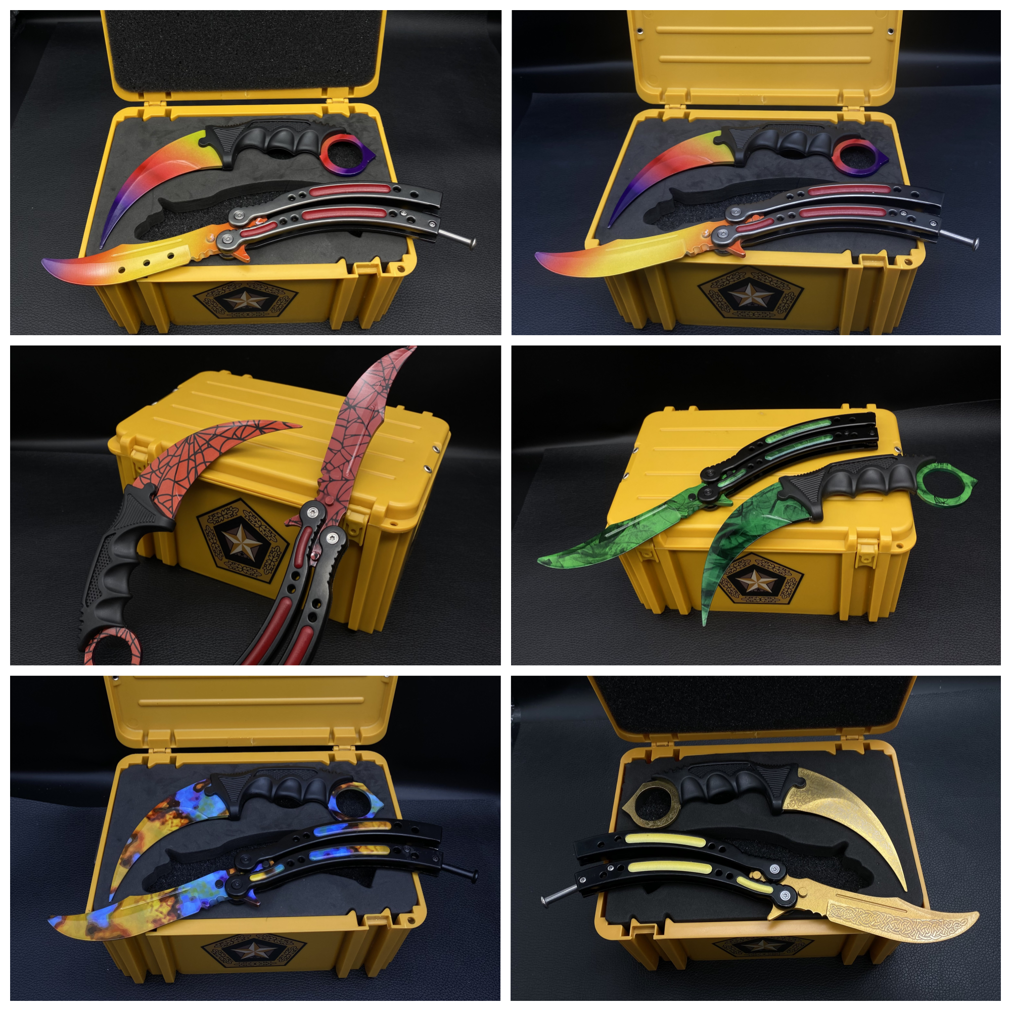 Fade Doppler Lore Case Hardened Gamma Case Balisong Karambit 2 in 1 Gift Box - Tophatter Daily Deals