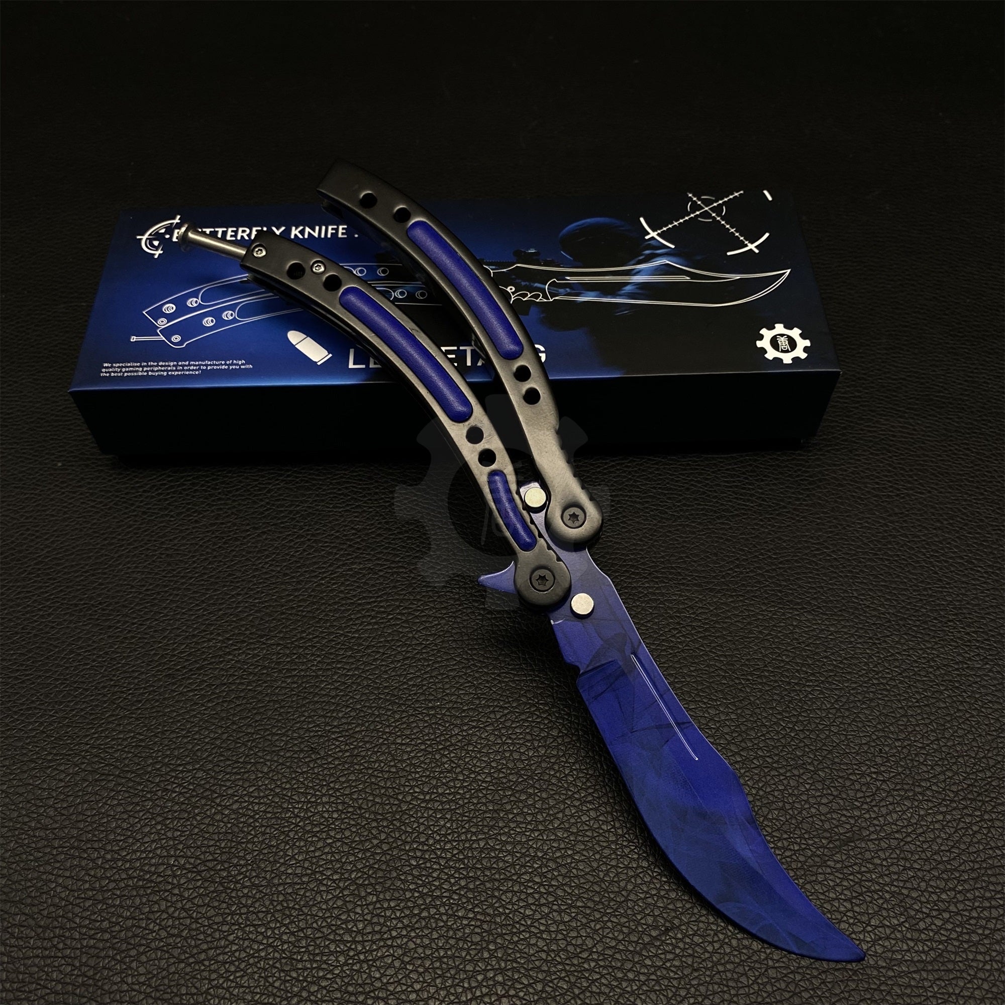 GO Game Butterfly Knife Game Balisong Trainer IRL Sapphire Very Blue) - Tophatter Daily Deals