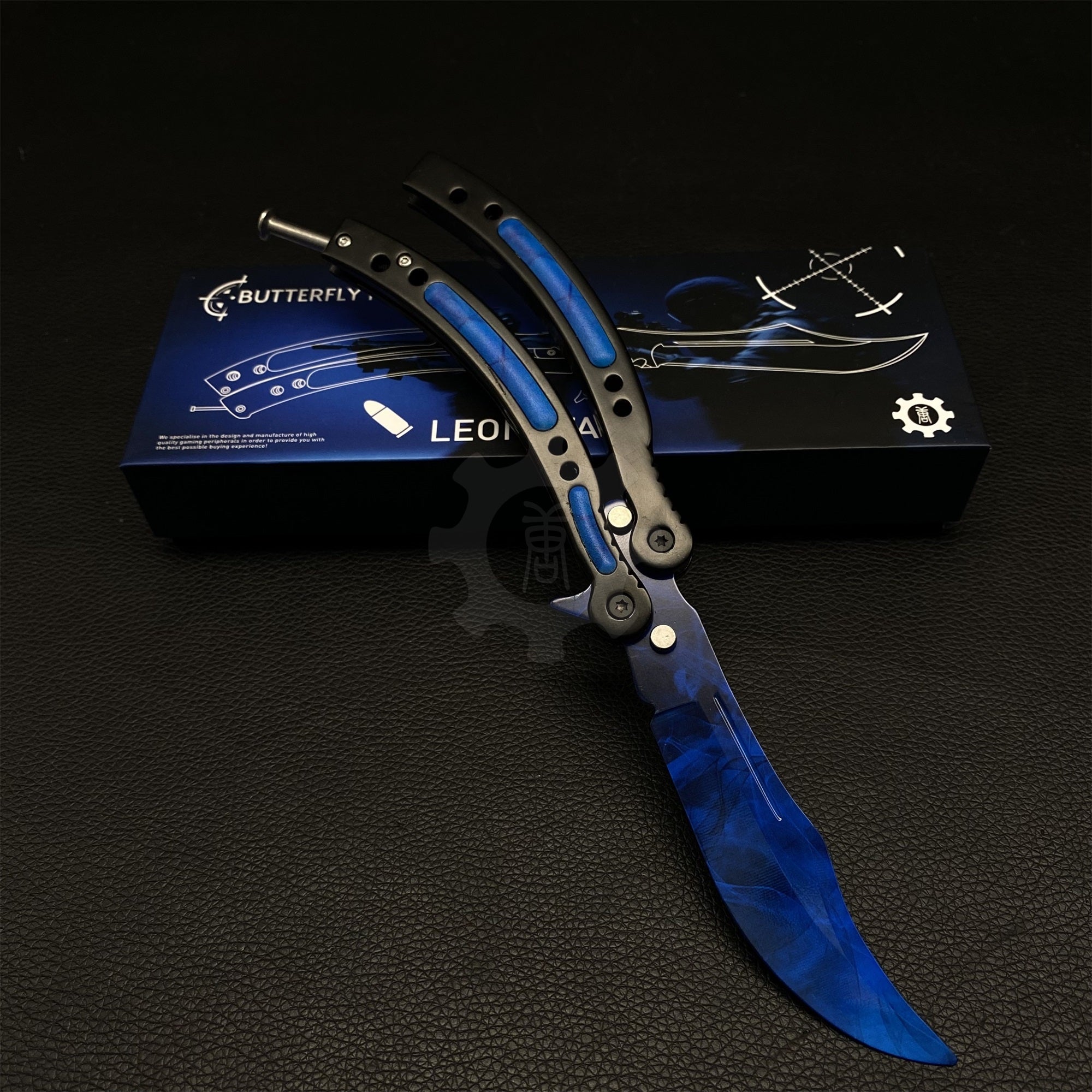 GO Game Butterfly Knife Game Balisong Trainer IRL Blue Doppler - Tophatter Daily Deals