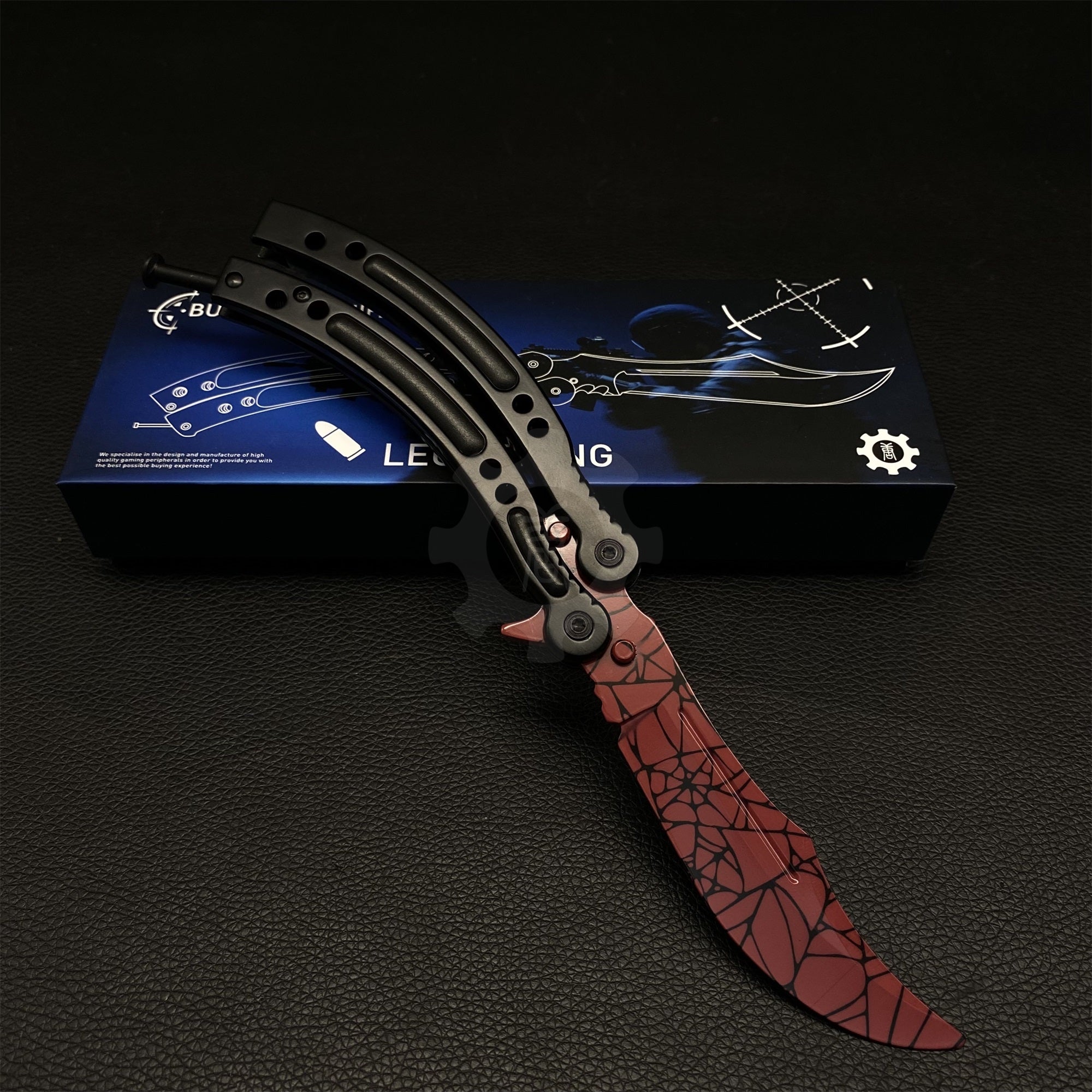 GO Game Butterfly Knife Game Balisong Trainer IRL Crimson Web - Tophatter Daily Deals