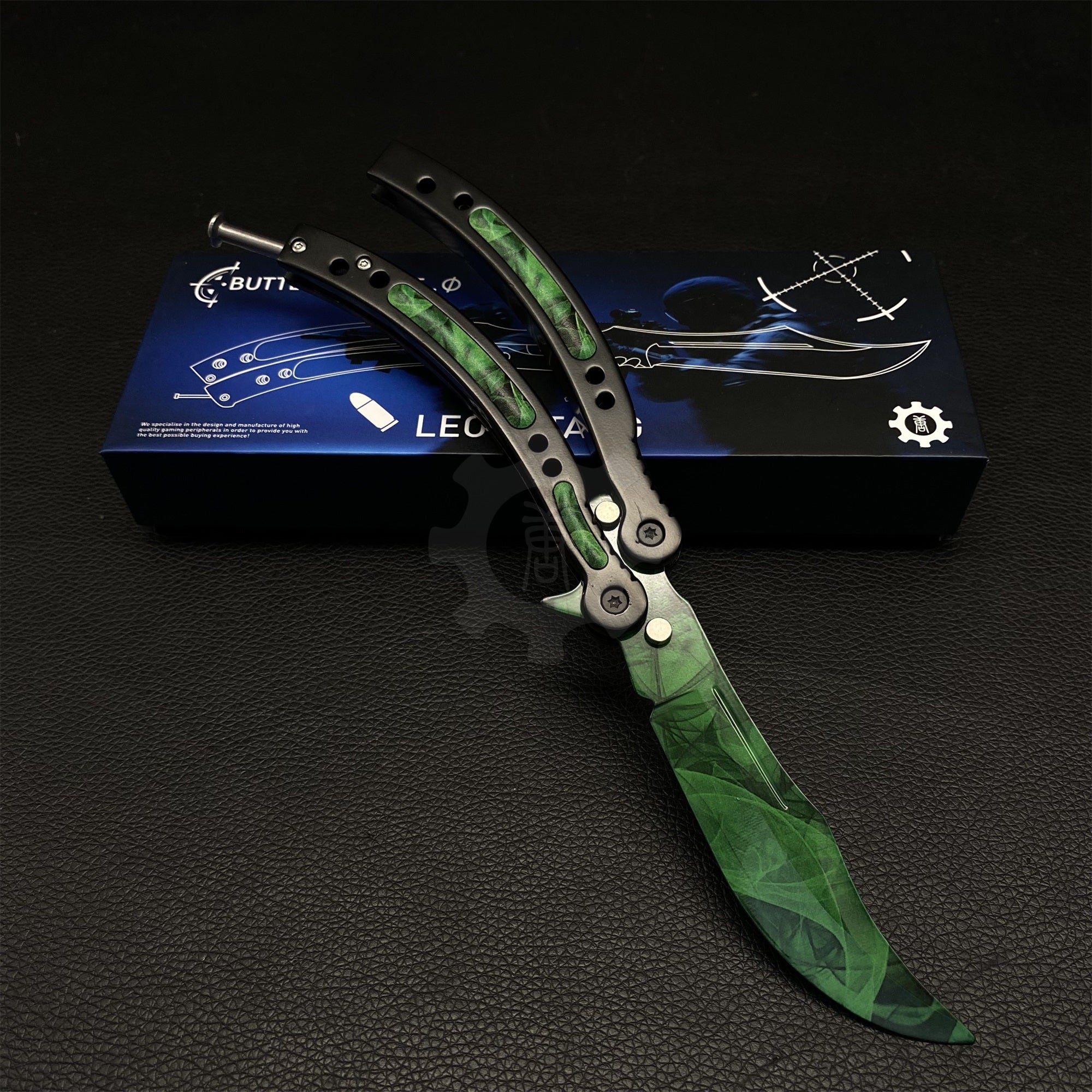 GO Game Butterfly Knife Game Balisong Trainer IRL Gamma Doppler Emerald - Tophatter Daily Deals
