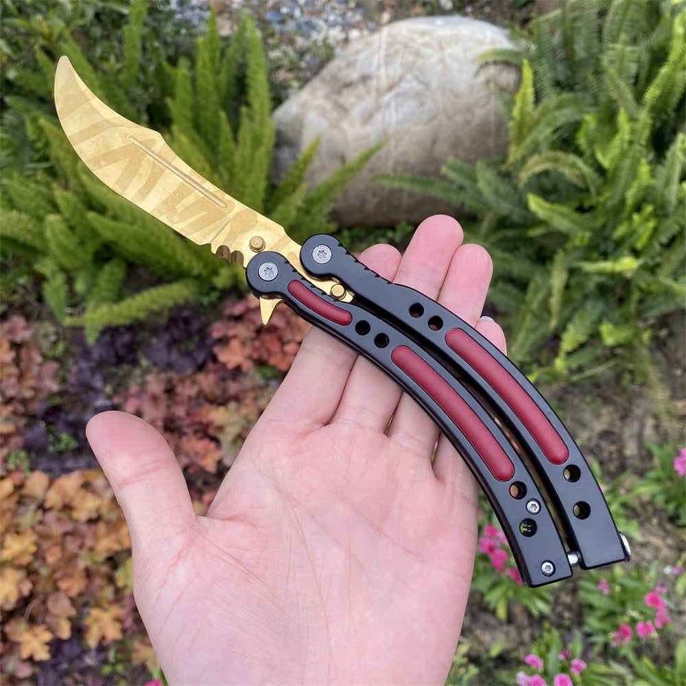 Global Offensive Game Balisong Karambit Blunt Blade Trainer Replica Tiger Tooth Knife - Tophatter Daily Deals