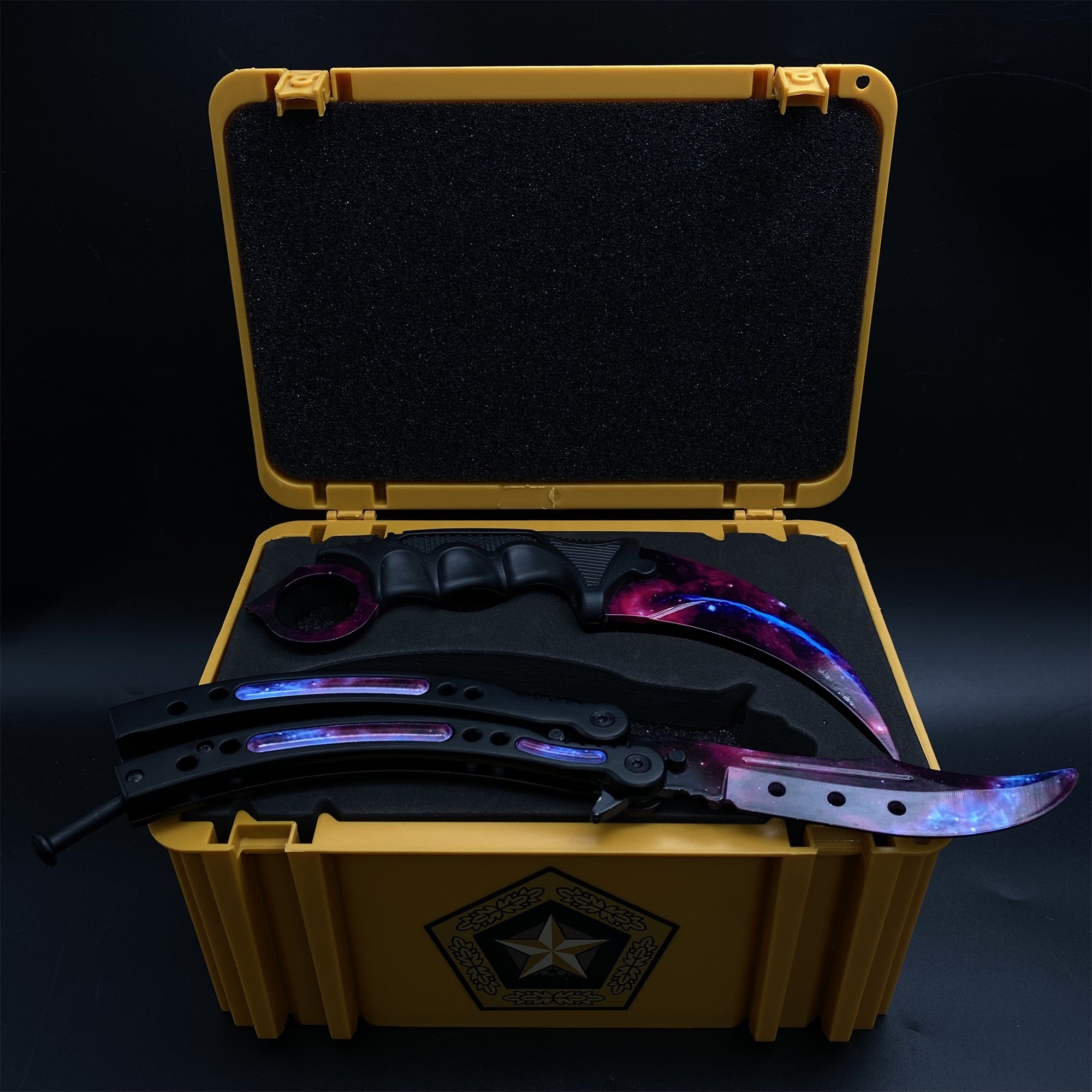 Fade Doppler Lore Case Hardened Gamma Case Balisong Karambit 2 in 1 Gift Box - Tophatter Daily Deals