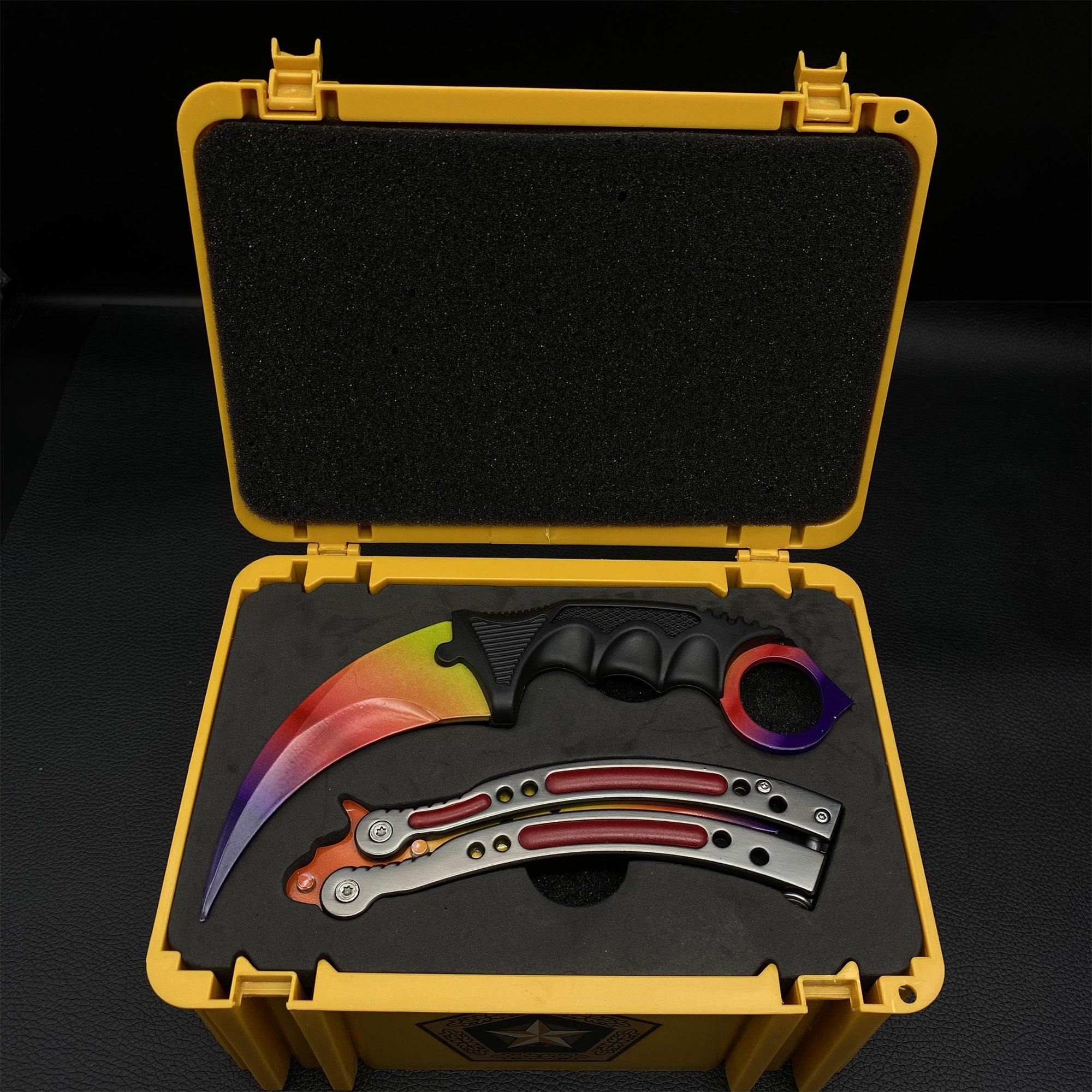 Fade Doppler Lore Case Hardened Gamma Case Balisong Karambit 2 in 1 Gift Box Fade - Tophatter Daily Deals