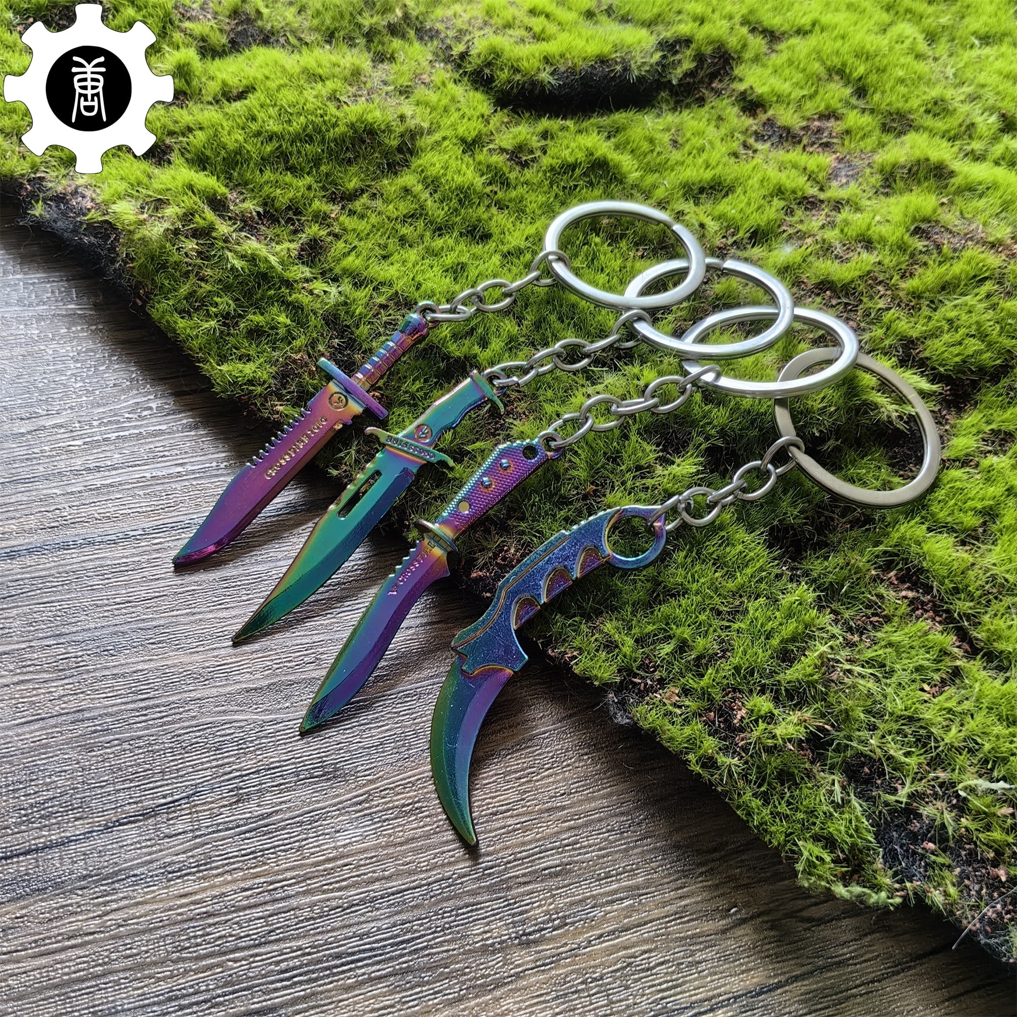 Mini Metal CS Karambit M9 Classical Knife Bowie Knife Keychains - Tophatter Daily Deals