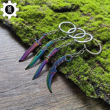 Mini Metal CS Karambit M9 Classical Knife Bowie Knife Keychains - Tophatter Daily Deals