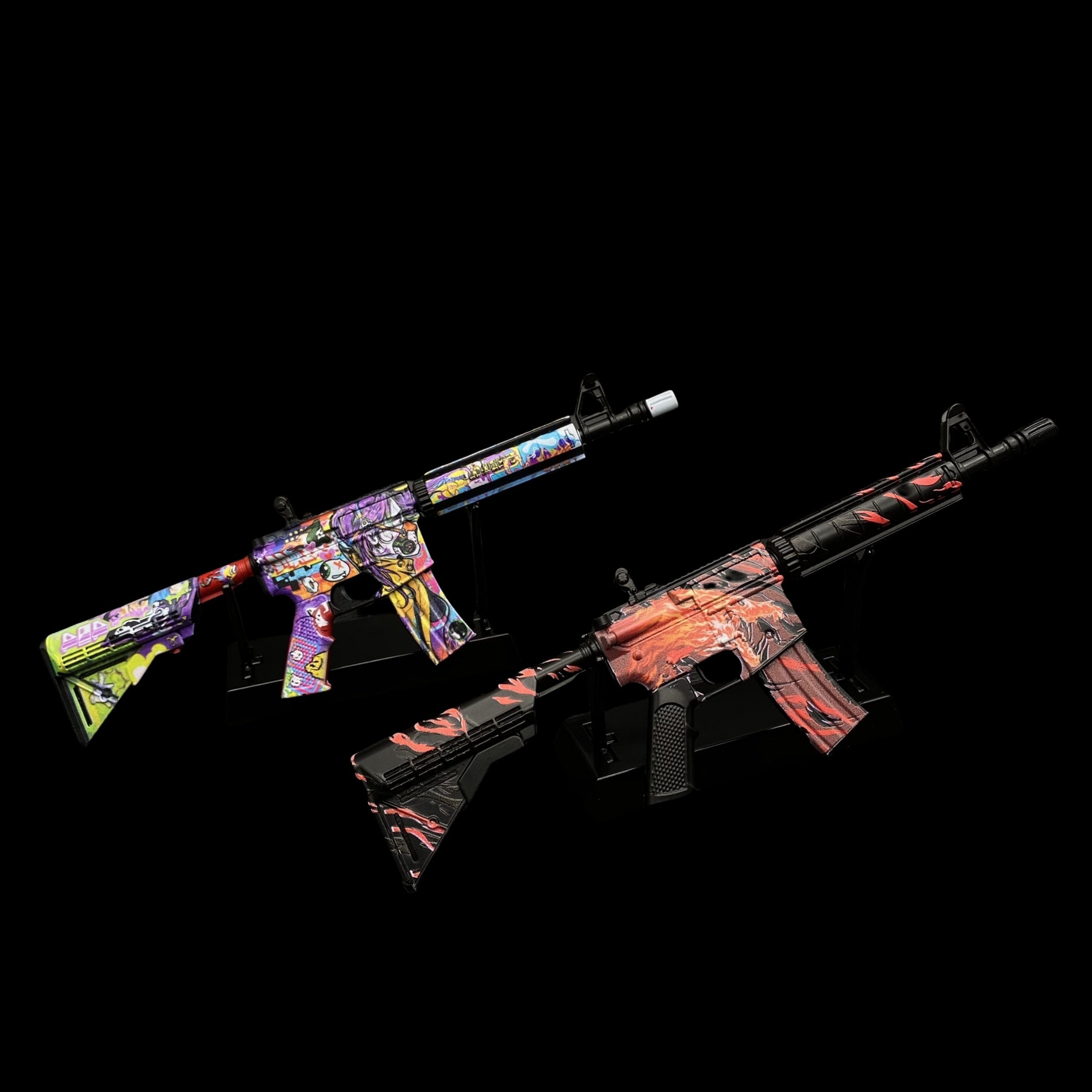 Most Popular Howl In Living Color Skin M4A4 Gun Miniature For Display 2 Guns & Stands Ship At Aug 10th - Tophatter Daily Deals