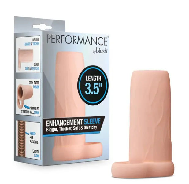 Performance 3.5 Inch Enhancement Sleeve – Soft Flexible Penis Extender Sleeve > Sex Toys For Men > Penis Sleeves - Tophatter Daily Deals