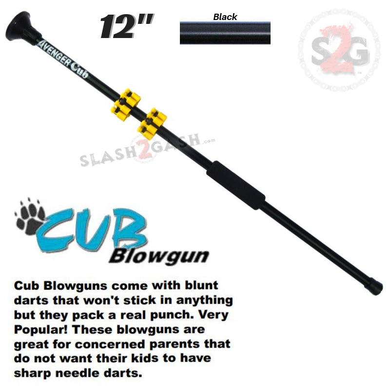 Cub 24" Blowgun .40 cal w/ SAFETY Stun Darts - Black Blowgun - Tophatter Daily Deals