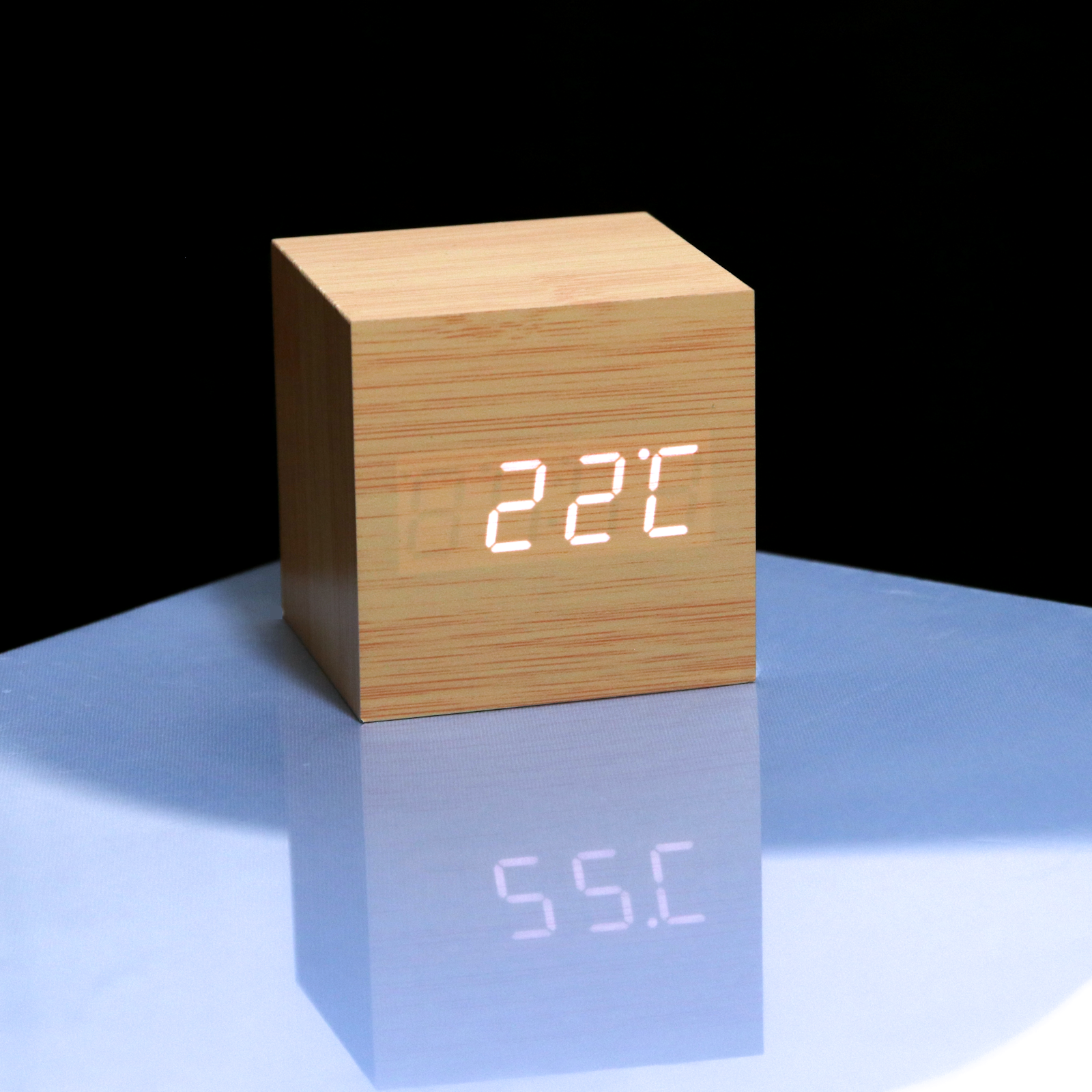 Wood Cubee Alarm Clock Alarm Clock - Tophatter Daily Deals