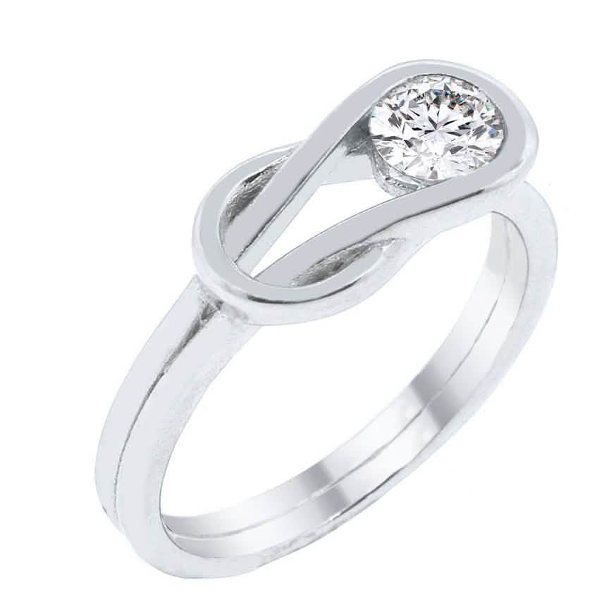 Cubic Zirconia Love Knot Ring 9 Rings - Tophatter Daily Deals