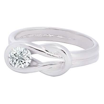 Cubic Zirconia Love Knot Ring Rings - Tophatter Daily Deals