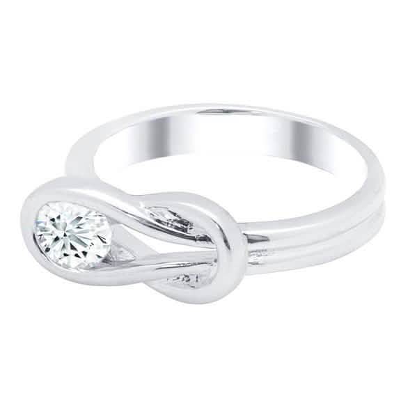 Cubic Zirconia Love Knot Ring Rings - Tophatter Daily Deals