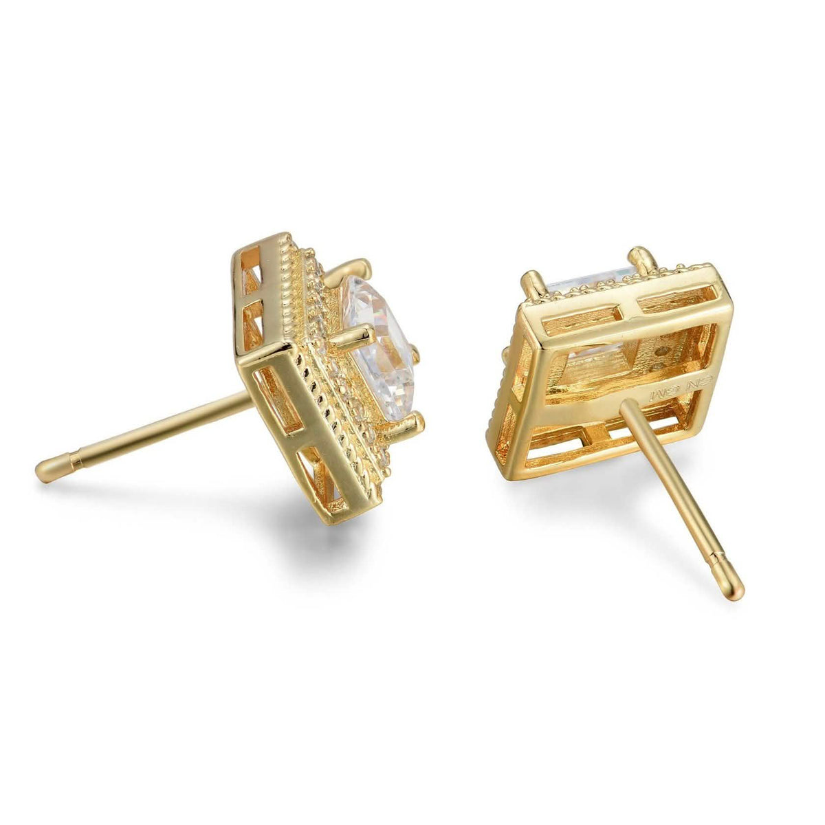 Cubic Zirconia Princess Cable Halo Stud Earrings Earrings - Tophatter Daily Deals