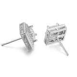 Cubic Zirconia Princess Cable Halo Stud Earrings Earrings - Tophatter Daily Deals