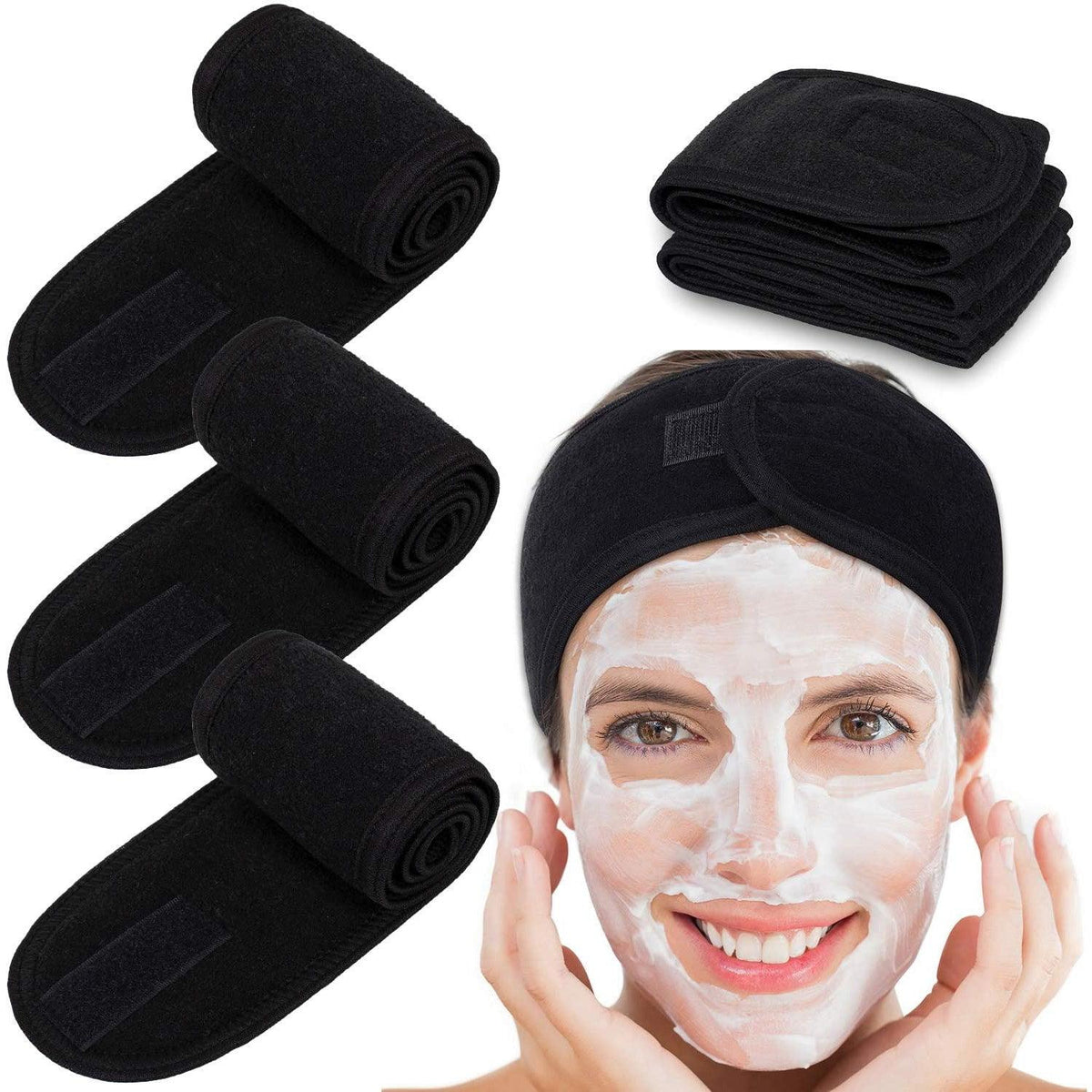Spa Facial Headband - Make up Hair Band Terry Cloth Headband Stretch Towel for Sport Yoga Shower Health & Beauty - Tophatter Daily Deals