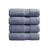 Cotton Terry Bath Towel Set - Cooper Collection Bath Towel (Pack of 4) Chambray Blue Bath - Tophatter Daily Deals