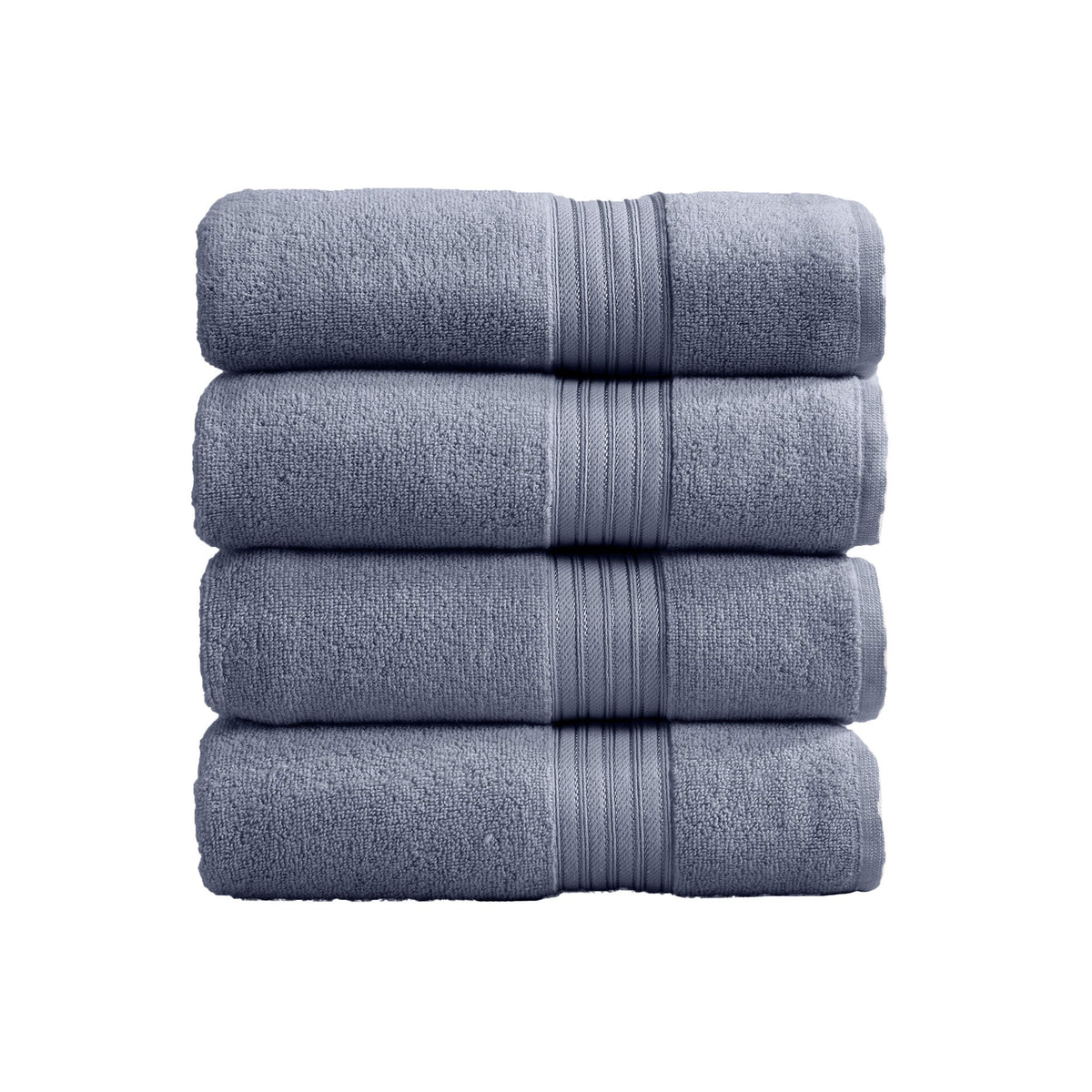 Cotton Terry Bath Towel Set - Cooper Collection Bath Towel (Pack of 4) Chambray Blue Bath - Tophatter Daily Deals
